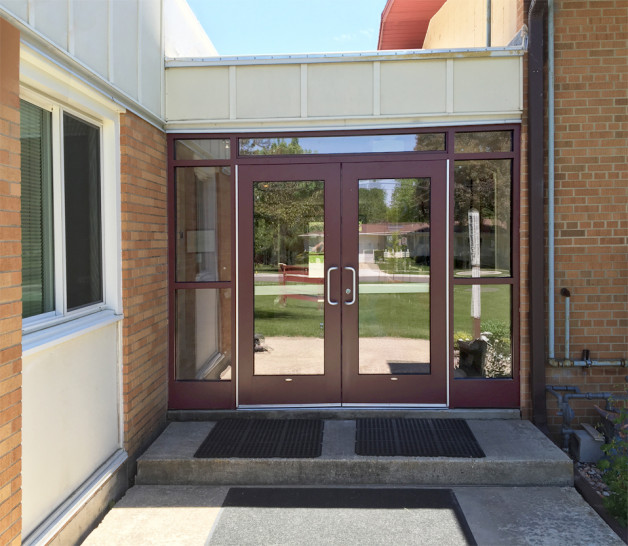 Commercial aluminum door entrance - Wisconsin churches and schools