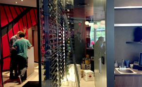 Interior custom glass wine cooler