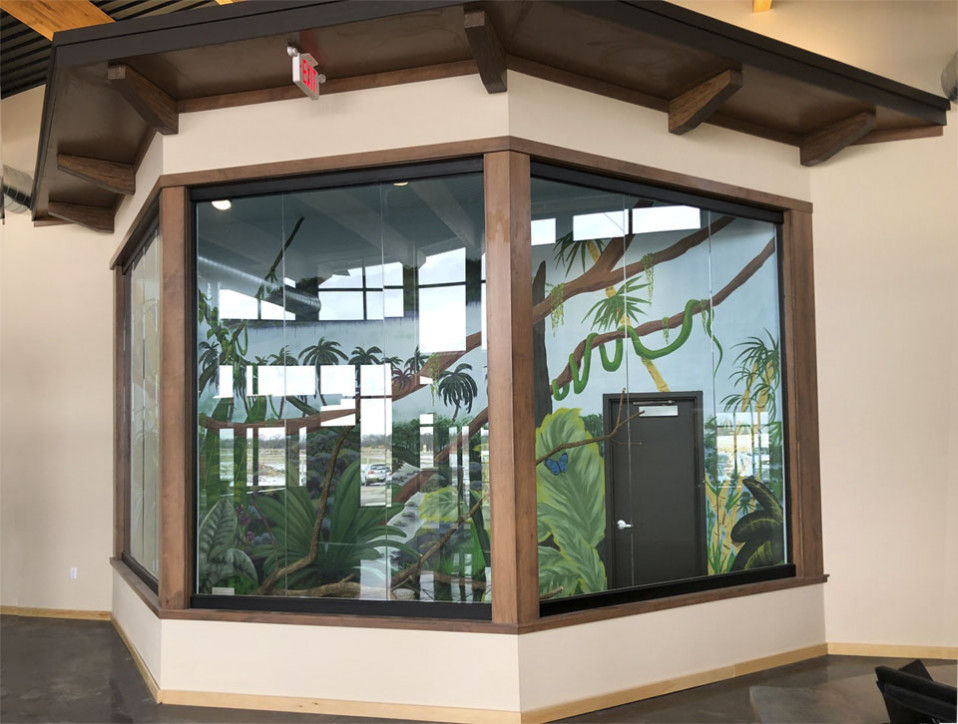 Interior glass system at daycare facility