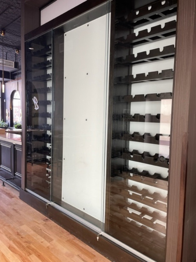 Sliding Tempered Glass Wine Cellar Doors