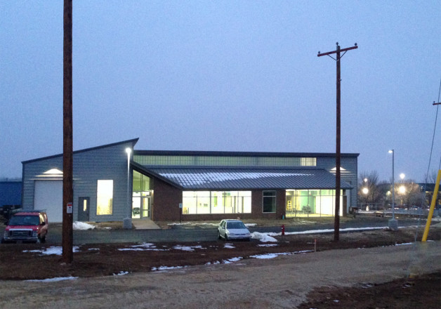 Madison Gas & Electric MG&E glass for new construction - new training facility in Fitchburg
